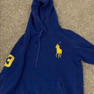 blue polo hoodie